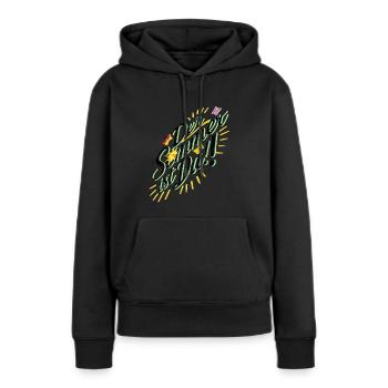 Sommer1 - Frauen Premium Bio Hoodie - Schwarz - Vorne - Julia (174cm)