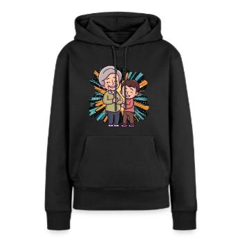 Oma Großeltern Enkelin - Frauen Premium Bio Hoodie - Schwarz - Vorne - Julia (174cm)