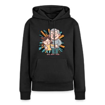 Opa Großeltern Enkelin - Frauen Premium Bio Hoodie - Schwarz - Vorne - Julia (174cm)