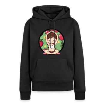 Yoga Entspannung - Frauen Premium Bio Hoodie - Schwarz - Vorne - Julia (174cm)