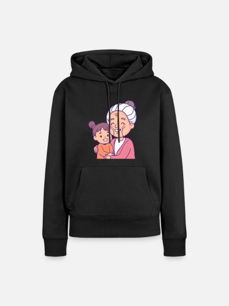 Oma Großmutter Omi - Frauen Premium Bio Hoodie - Schwarz