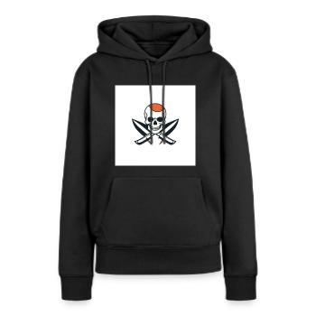 Messer Stecher - Frauen Premium Bio Hoodie - Schwarz - Vorne - Julia (174cm)