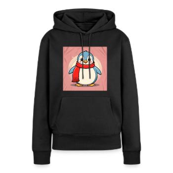 Cartoon Penguin - Women’s Premium Organic Hoodie - black - Front - Julia (174cm)