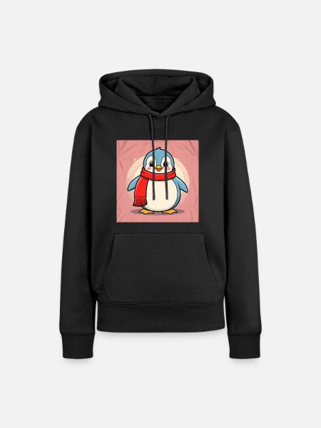 Cartoon Penguin - Frauen Premium Bio Hoodie - Schwarz