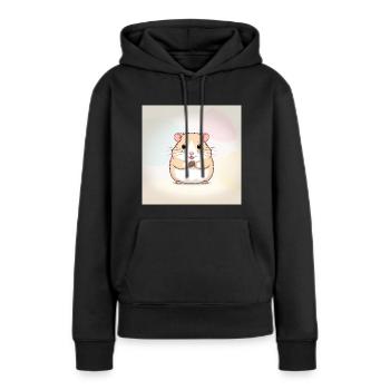 Dessin animé Hamster - Sweat à capuche Premium bio Femme - noir - Devant - Julia (174cm)