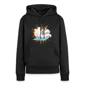 Surfer Surfen - Frauen Premium Bio Hoodie - Schwarz - Vorne - Julia (174cm)