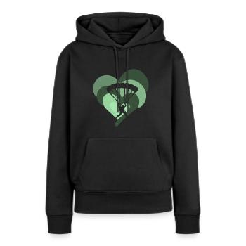 Fallschirmspringen Extremsport Paragliding - Frauen Premium Bio Hoodie - Schwarz - Vorne - Julia (174cm)