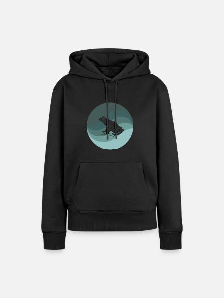 Frosch Molch Froschkönig - Frauen Premium Bio Hoodie - Schwarz