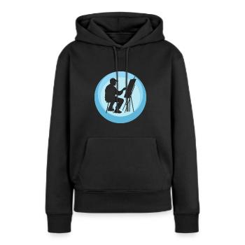 Malen Pastell Malerei - Frauen Premium Bio Hoodie - Schwarz - Vorne - Julia (174cm)