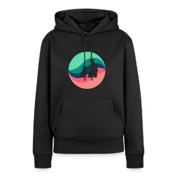 Hundetraining Hundeerzieher - Frauen Premium Bio Hoodie - Schwarz - Vorne - Julia (174cm)