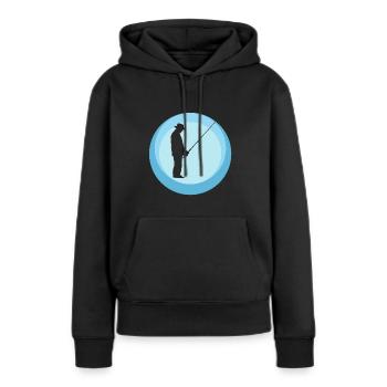 Fischen Fischerei Angelrute - Frauen Premium Bio Hoodie - Schwarz - Vorne - Julia (174cm)
