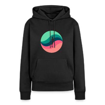 Airline Flugzeug - Frauen Premium Bio Hoodie - Schwarz - Vorne - Julia (174cm)