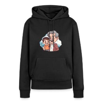 Papy Grands-parents - Sweat à capuche Premium bio Femme - noir - Devant - Julia (174cm)