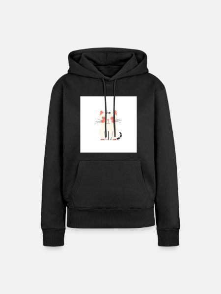 Süßes Kätzchen - Frauen Premium Bio Hoodie - Schwarz
