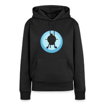Grillades BBQ - Sweat à capuche Premium bio Femme - noir - Devant - Julia (174cm)