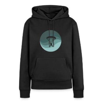Fallschirmspringen Gleitschirmfliegen Extremsport - Frauen Premium Bio Hoodie - Schwarz - Vorne - Julia (174cm)