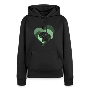 Cuisinier Hobby Chef Chef étoilé - Sweat à capuche Premium bio Femme - noir - Devant - Julia (174cm)