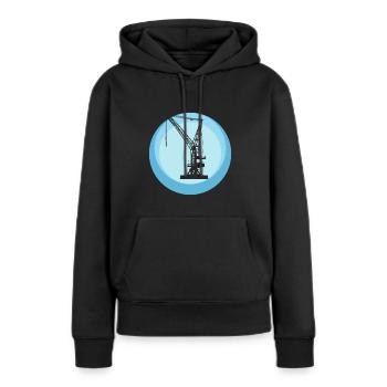 Kran Baustelle - Frauen Premium Bio Hoodie - Schwarz - Vorne - Julia (174cm)