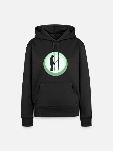Fischen Fischerei Angler - Frauen Premium Bio Hoodie - Schwarz
