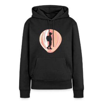 Aventure scoute - Sweat à capuche Premium bio Femme - noir - Devant - Julia (174cm)
