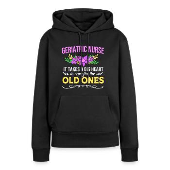 Maison de retraite Infirmière gériatrique Infirmière - Sweat à capuche Premium bio Femme - noir - Devant - Julia (174cm)