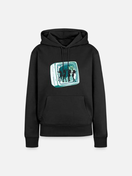 Disco Nachtleben DJs - Frauen Premium Bio Hoodie - Schwarz