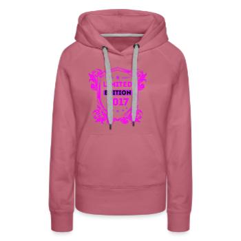2017 - Women’s Premium Organic Hoodie - mauve - Front - Isabella (175cm)