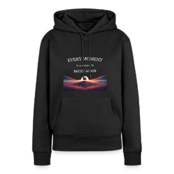 Chaque instant - Sweat à capuche Premium bio Femme - noir - Devant - Julia (174cm)