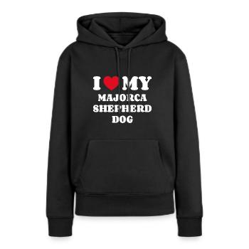 I Love My Majorca Shepherd Dog - Frauen Premium Bio Hoodie - Schwarz - Vorne - Julia (174cm)