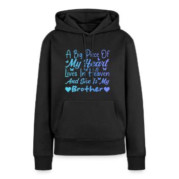 I miss My Brother In Heaven Tees For Boys Girl - Sweat à capuche Premium bio Femme - noir - Devant - Julia (174cm)