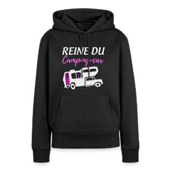 Ma Femme C'est La Reine Du Camping-car - Sweat à capuche Premium bio Femme - noir - Devant - Julia (174cm)