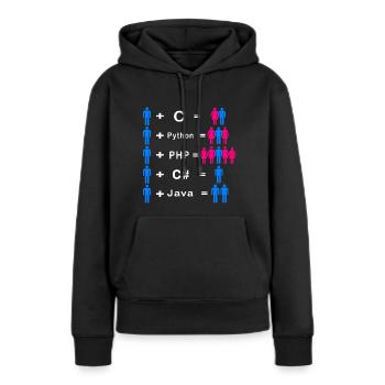 Programmeur - Sweat à capuche Premium bio Femme - noir - Devant - Julia (174cm)