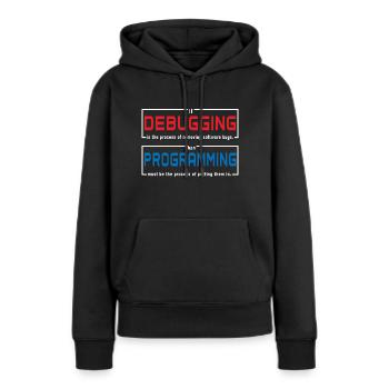 Debugging-Programmierung - Frauen Premium Bio Hoodie - Schwarz - Vorne - Julia (174cm)