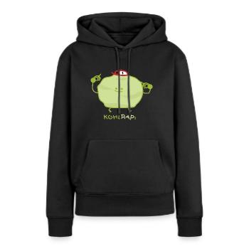 Chou-rappeur drôle - Sweat à capuche Premium bio Femme - noir - Devant - Julia (174cm)