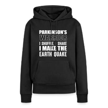 Guerrier de Parkinson. Poison guerrier - Sweat à capuche Premium bio Femme - noir - Devant - Julia (174cm)