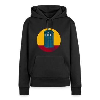 Cabine téléphonique - Sweat à capuche Premium bio Femme - noir - Devant - Julia (174cm)
