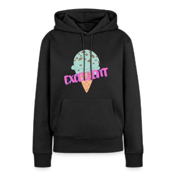 Excellent - Sweat à capuche Premium bio Femme - noir - Devant - Julia (174cm)