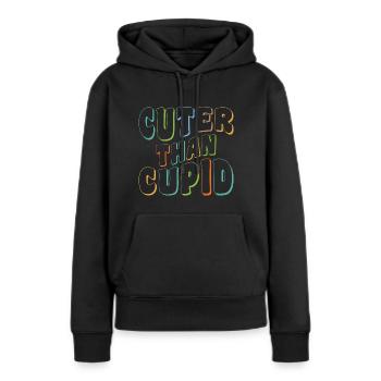 Plus mignon que Cupidon - Sweat à capuche Premium bio Femme - noir - Devant - Julia (174cm)