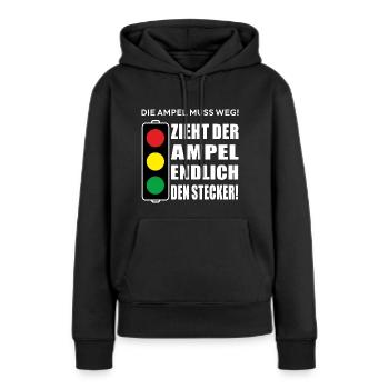 Zieht der Ampel endlich den Stecker - Frauen Premium Bio Hoodie - Schwarz - Vorne - Julia (174cm)