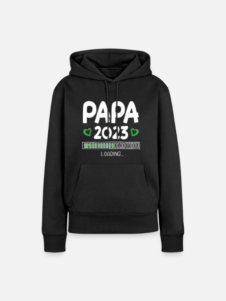 Papa 2023 Loading - Frauen Premium Bio Hoodie - Schwarz