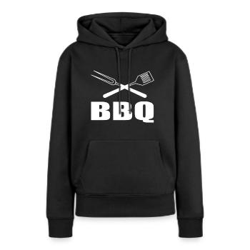 BBQ - Frauen Premium Bio Hoodie - Schwarz - Vorne - Julia (174cm)