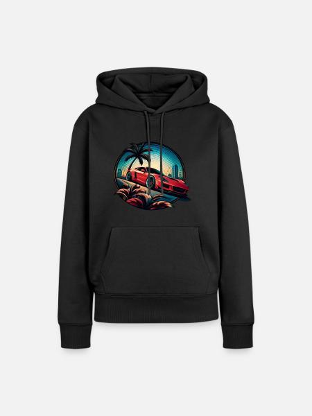 RED SUPERCAR - Frauen Premium Bio Hoodie - Schwarz