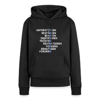 Beste Trainerin - unterstützt und inspiriert - Frauen Premium Bio Hoodie - Schwarz - Vorne - Julia (174cm)