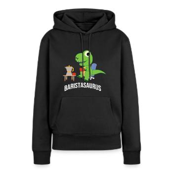 Barista Spruch Kaffee Coffeeshop Papa - Frauen Premium Bio Hoodie - Schwarz - Vorne - Julia (174cm)
