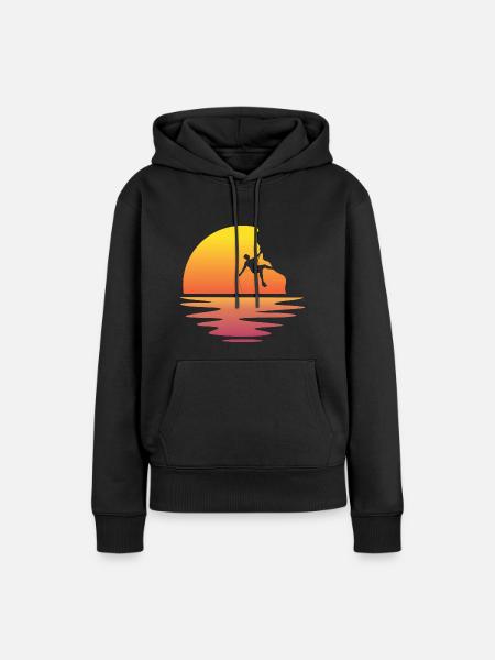 Felsklettern - Frauen Premium Bio Hoodie - Schwarz