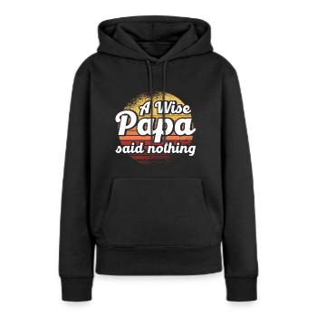 Klug Vater Vati Papa - Frauen Premium Bio Hoodie - Schwarz - Vorne - Julia (174cm)