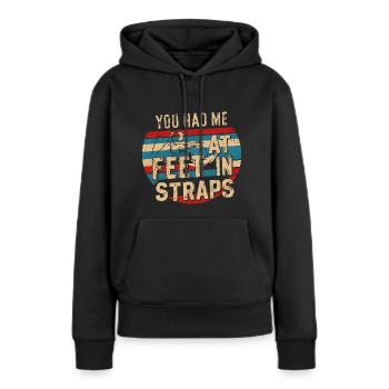 You Had Me At Feet In Straps 53 - Frauen Premium Bio Hoodie - Schwarz - Vorne - Julia (174cm)