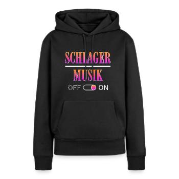 Schlagermusik On - Frauen Premium Bio Hoodie - Schwarz - Vorne - Julia (174cm)