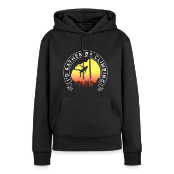 Eher klettern Reiseführer Gift - Frauen Premium Bio Hoodie - Schwarz - Vorne - Julia (174cm)