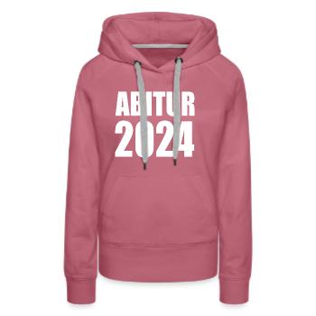 Abitur 2024 - Frauen Premium Bio Hoodie - Malve - Vorne - Isabella (175cm)